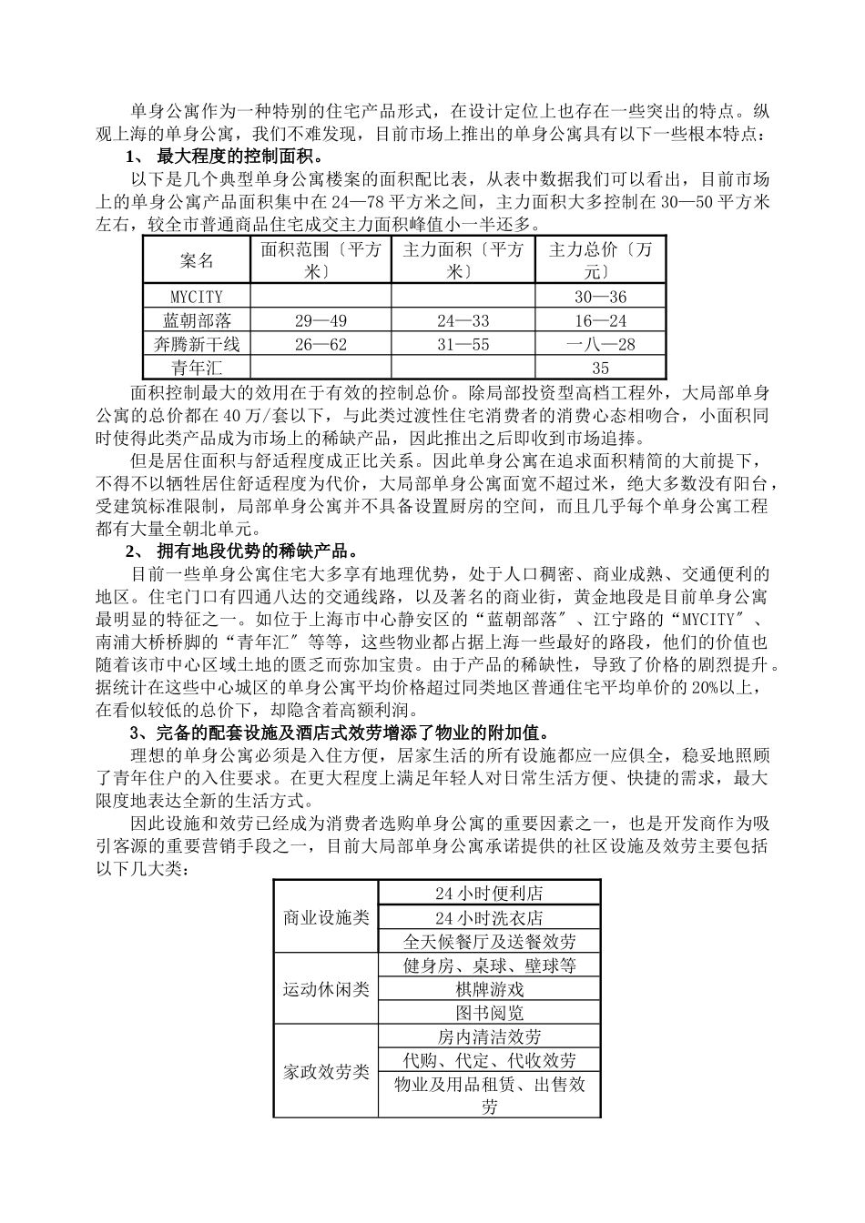 上海市单身公寓市场调查报告_第2页
