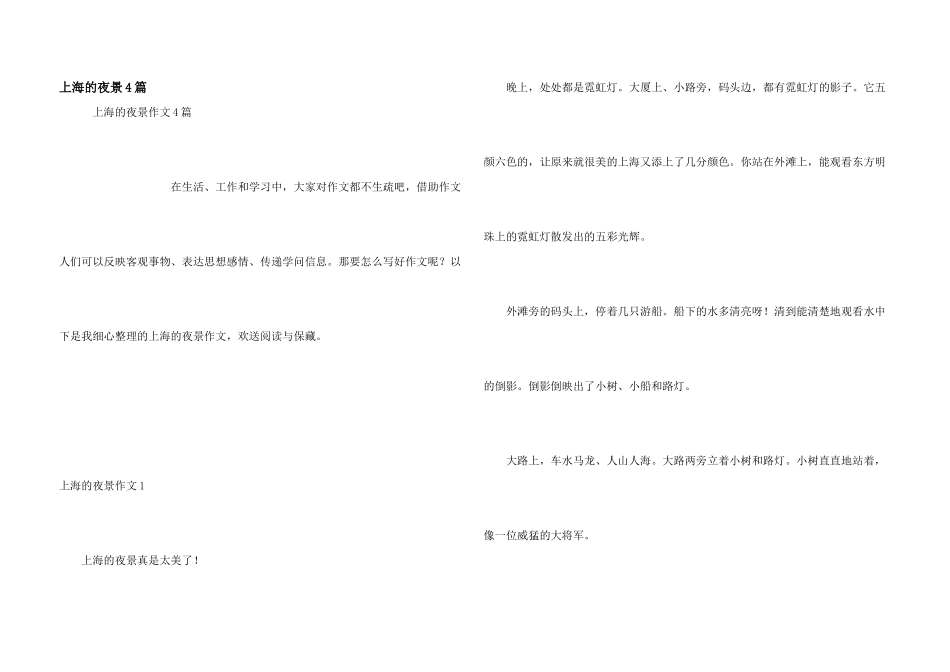 上海的夜景4篇_第1页