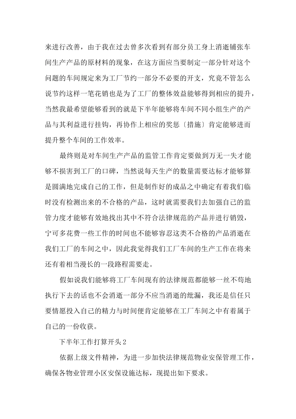 下半年工作计划开头_第2页