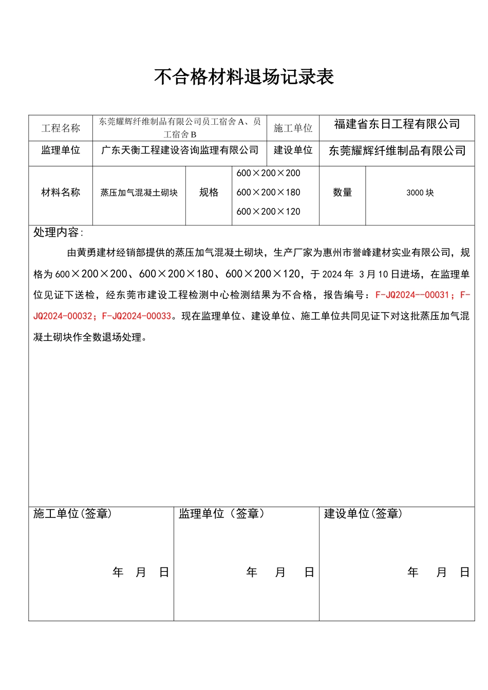 不合格材料退场记录表_第1页