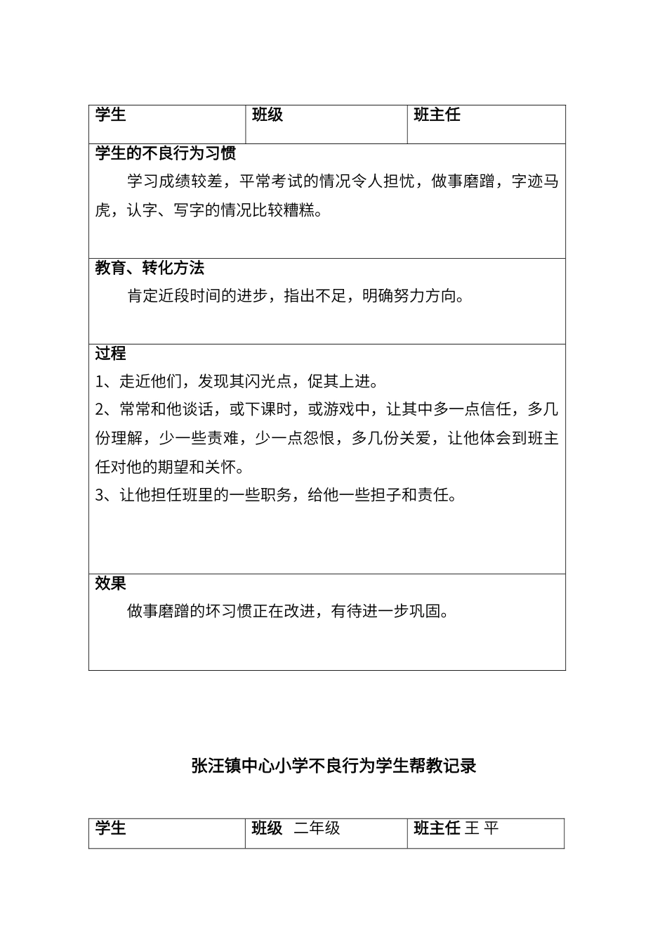 不良行为学生帮教记录_第3页