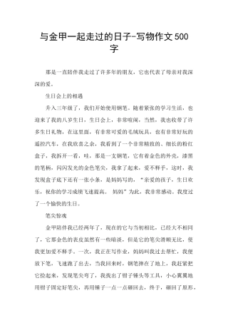 与金甲一起走过的日子