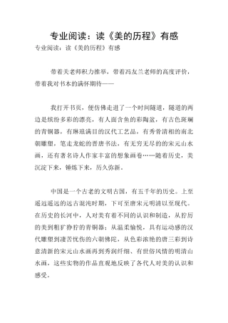 专业阅读：读《美的历程》有感