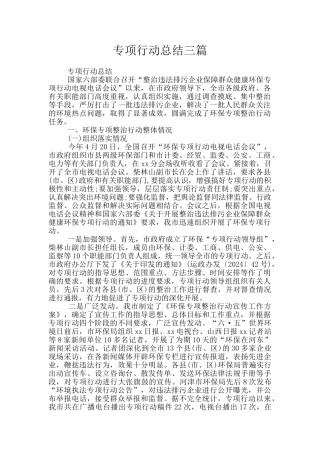 专项行动总结三篇
