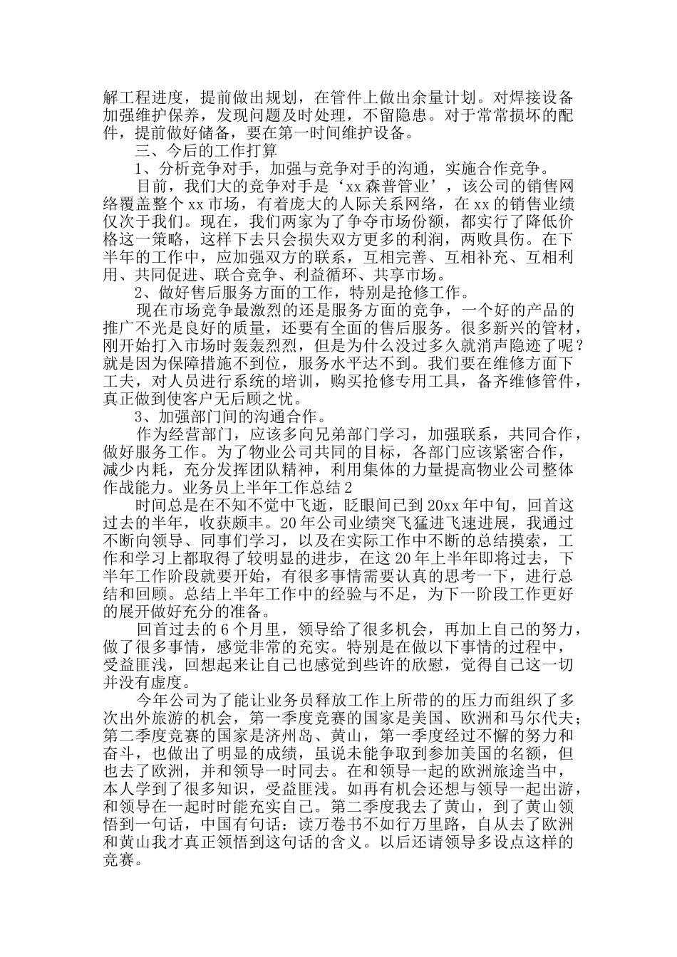 业务员上半年工作总结_第2页