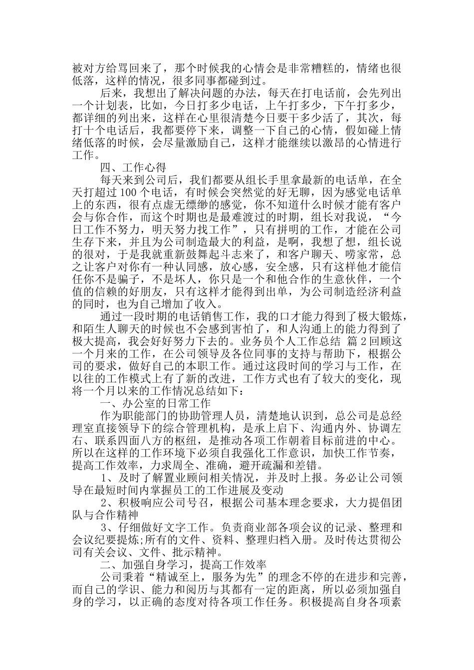 业务员个人工作总结2024_第2页