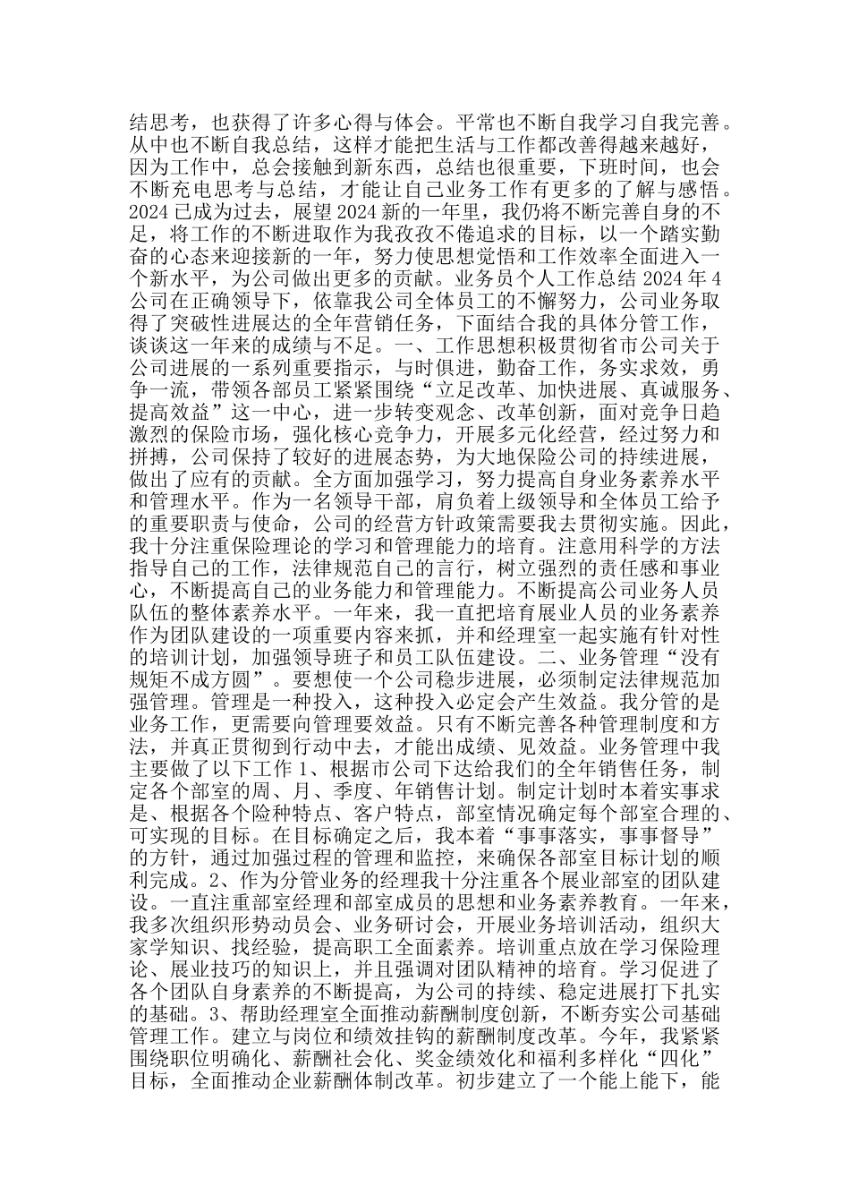 业务员个人工作总结2024年_第3页
