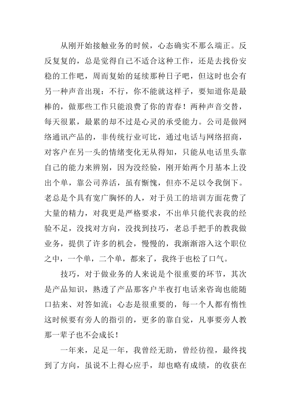 业务员个人工作总结报告_第2页