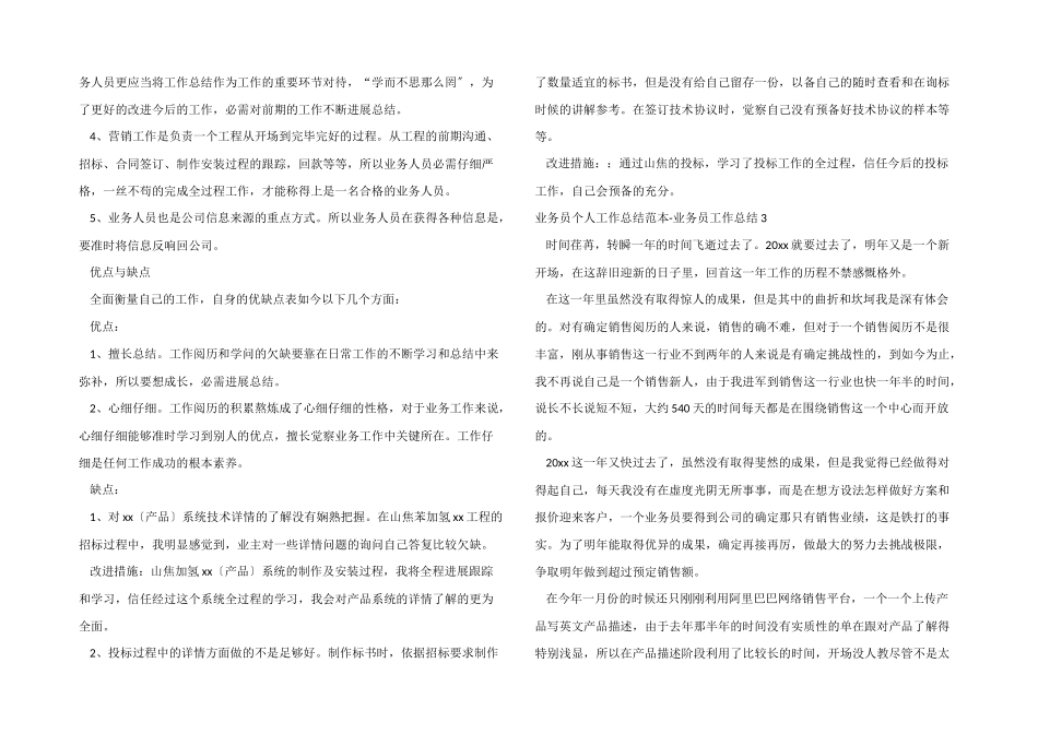 业务员个人工作总结范本_第3页