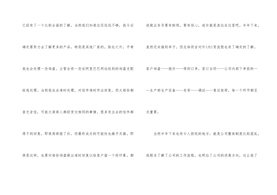 业务员个人工作总结集锦八篇_第3页