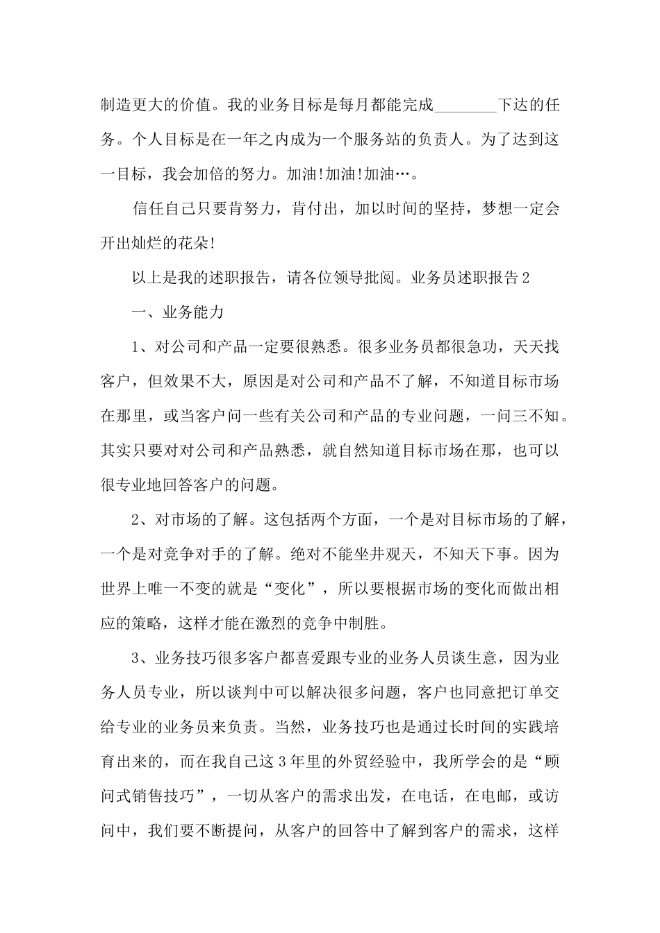 业务员个人年度述职报告_第3页