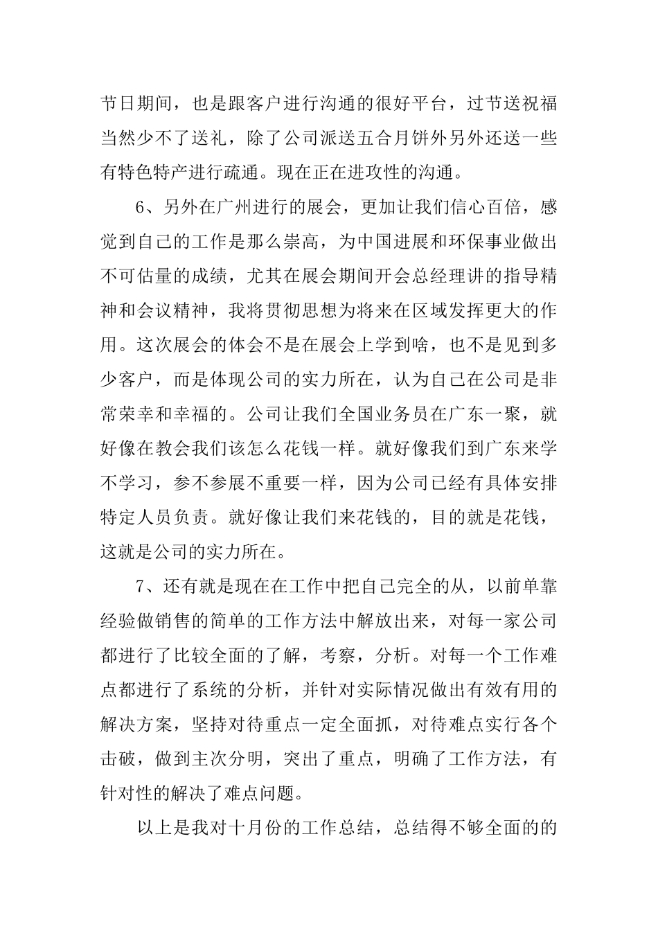 业务员个人月度工作总结_第3页