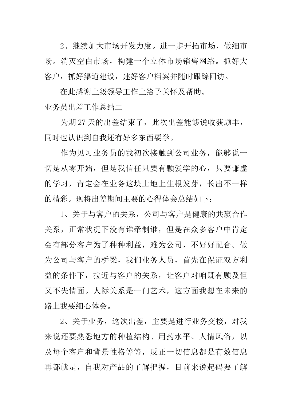 业务员出差工作总结_第3页