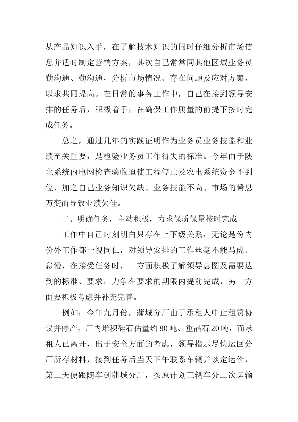 业务员工作总结模板分享_第2页