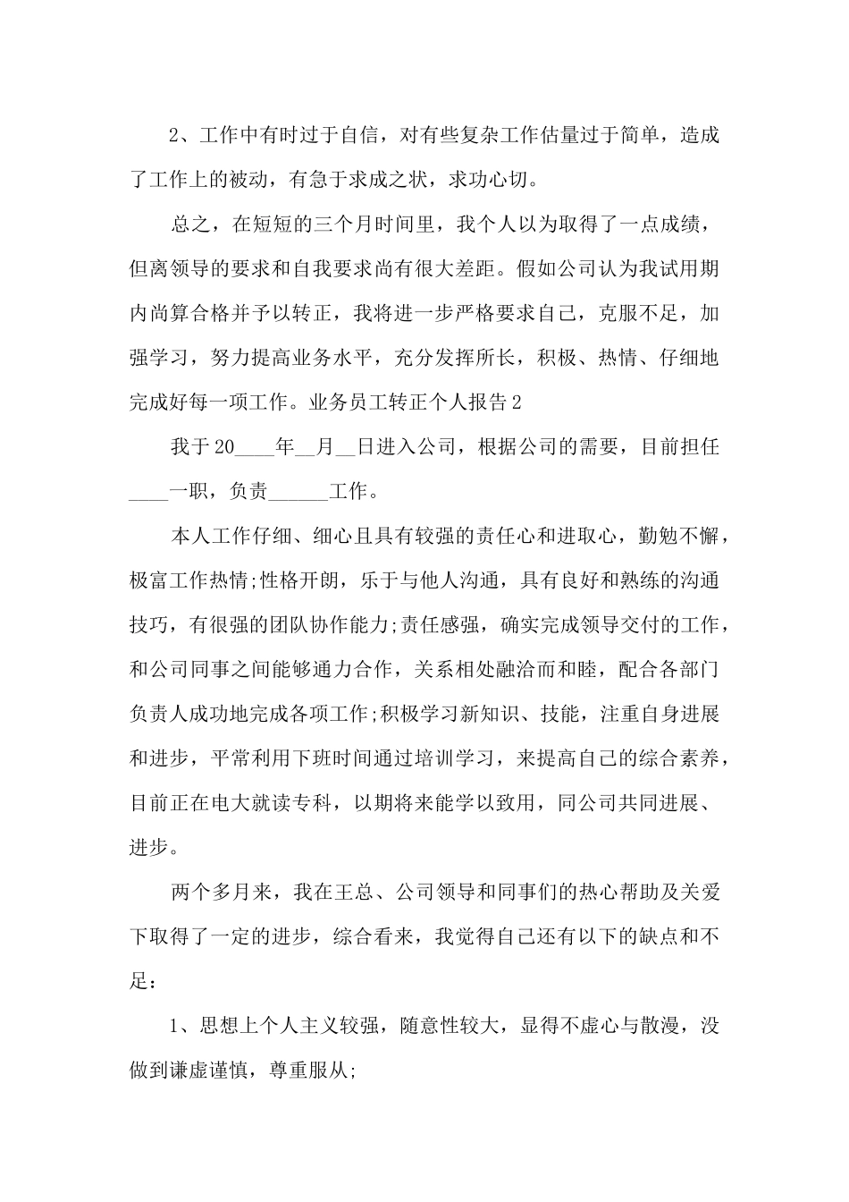 业务员工转正个人总结报告_第3页
