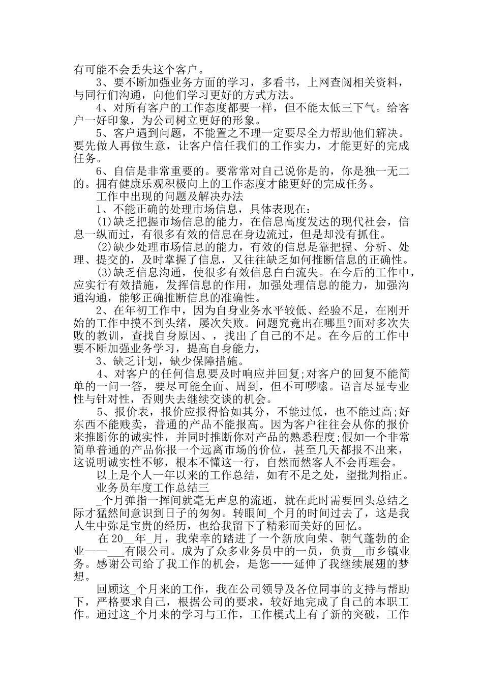 业务员年度工作总结范文_第3页