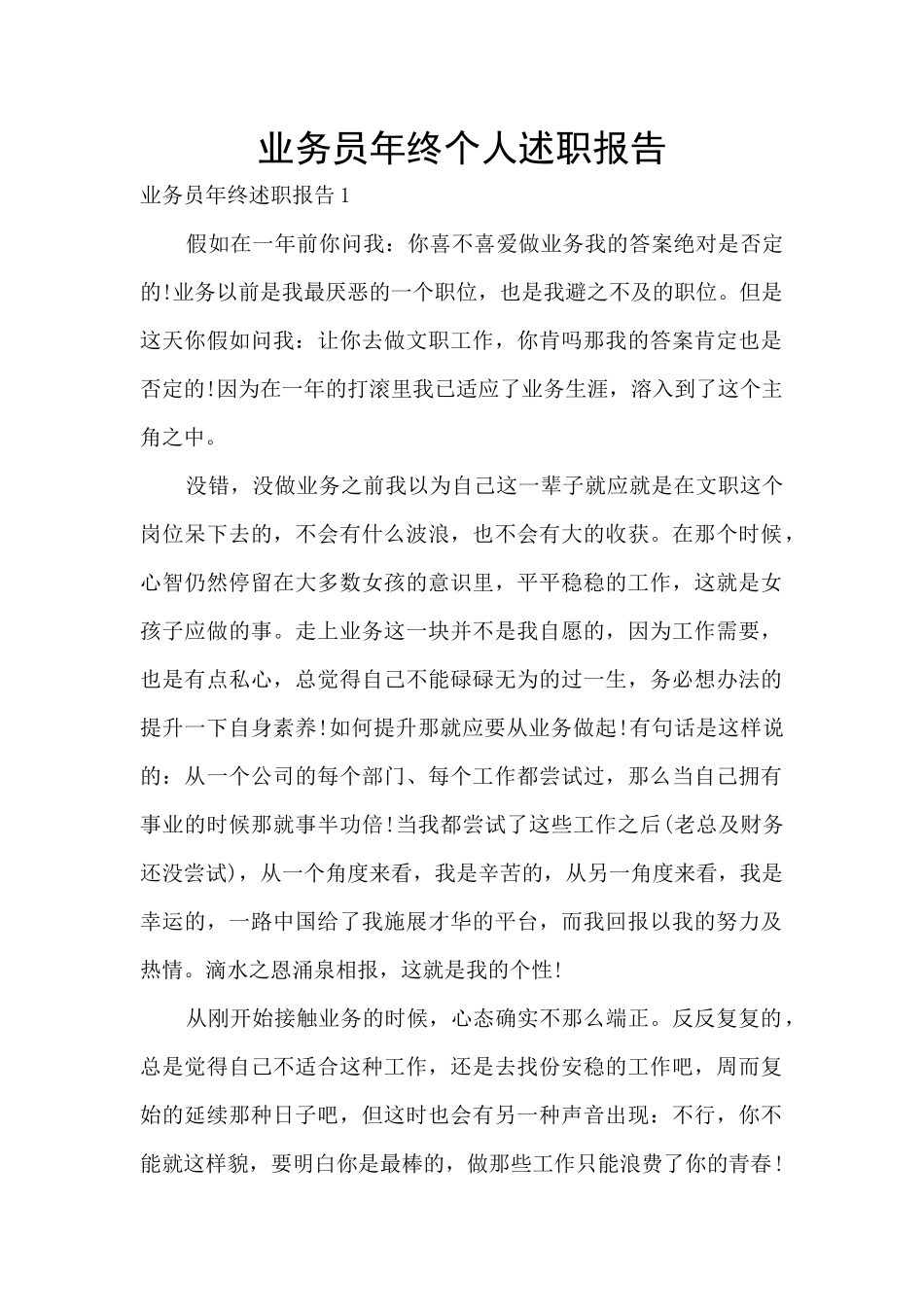 业务员年终个人述职报告_第1页