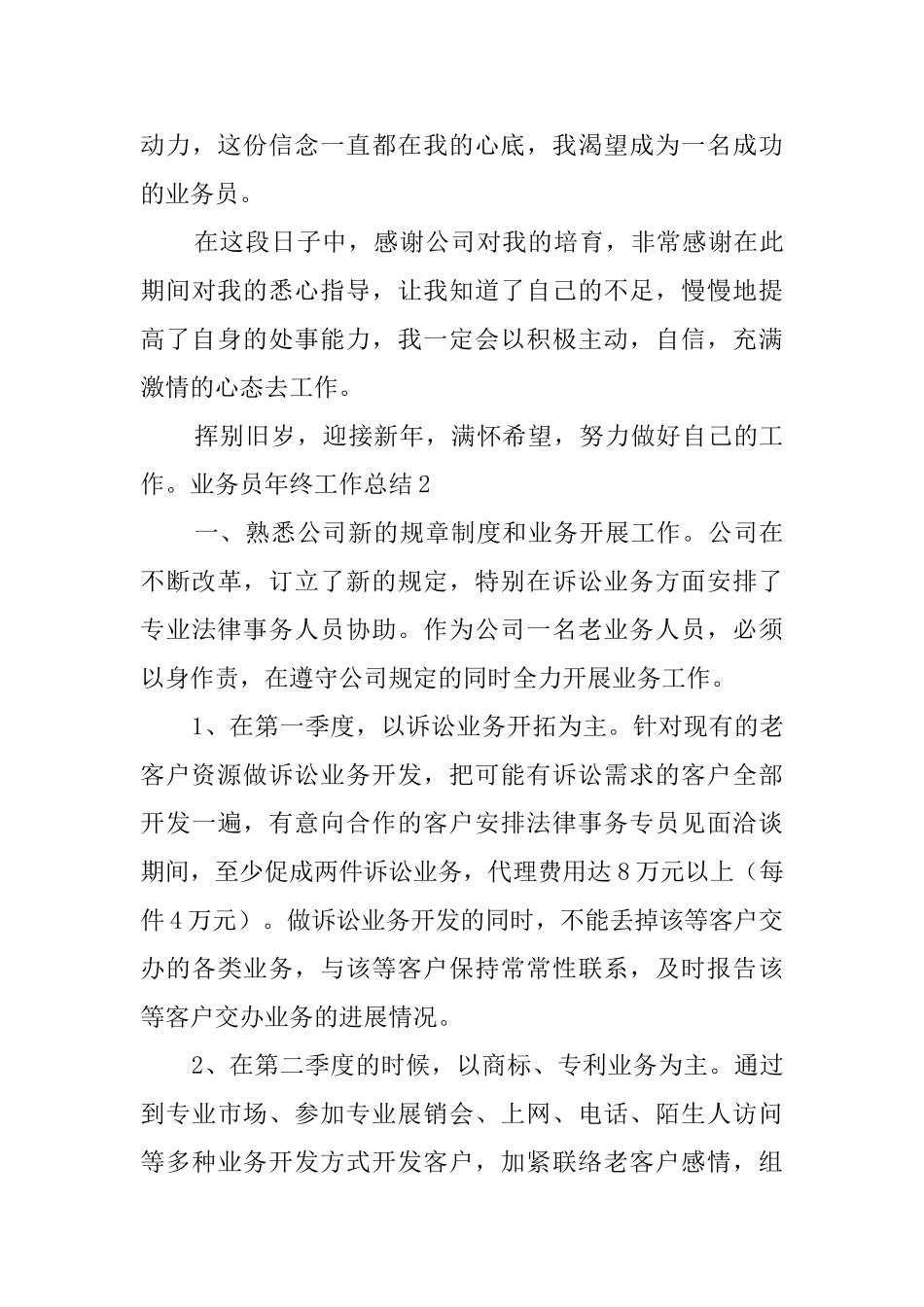 业务员年终工作总结_第3页