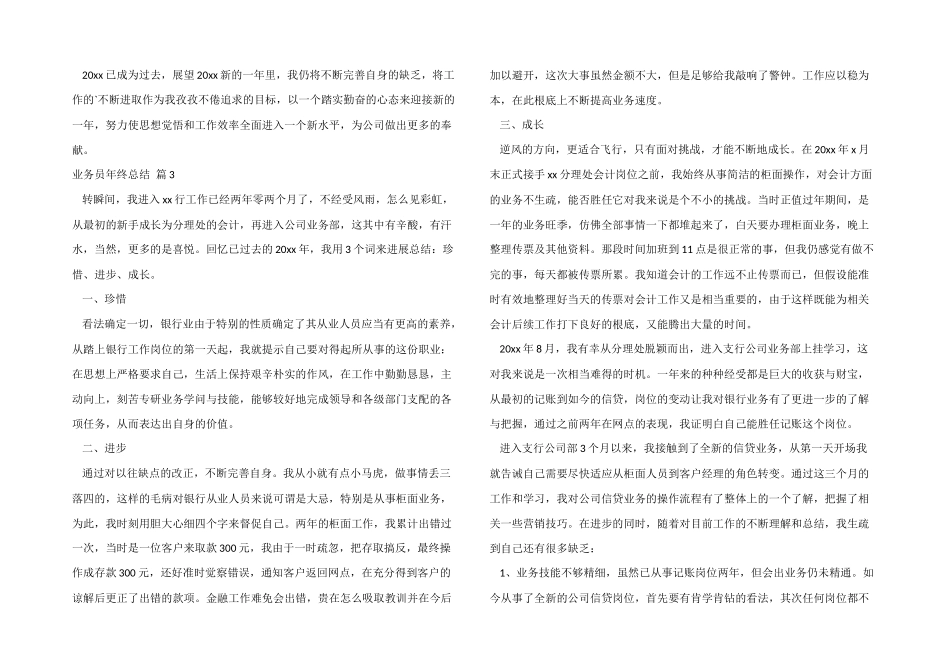 业务员年终总结4篇_第3页