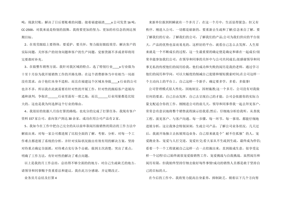业务员月总结及计划5篇_第3页