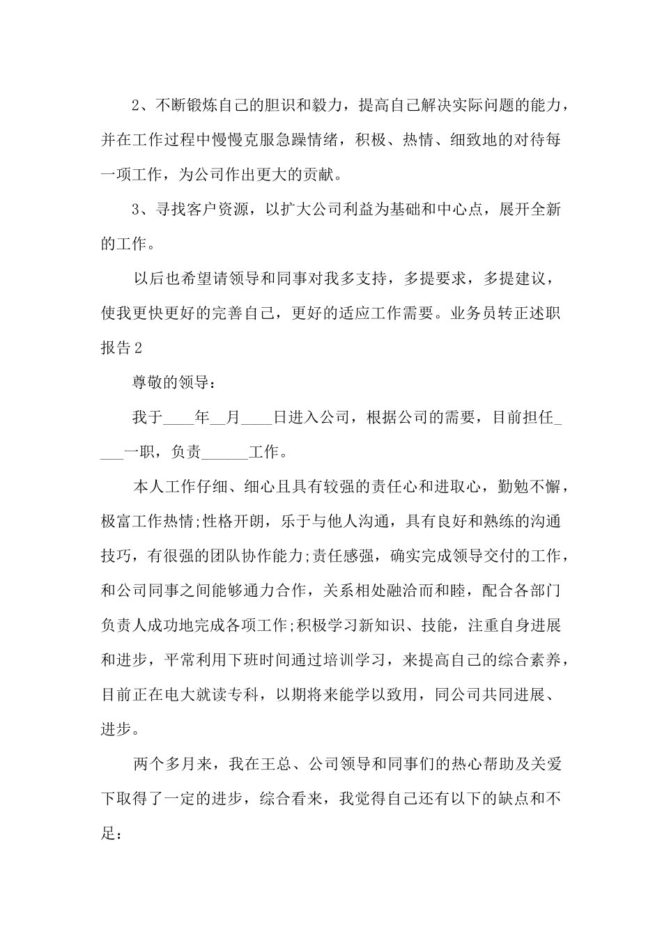 业务员转正个人年度述职报告_第3页