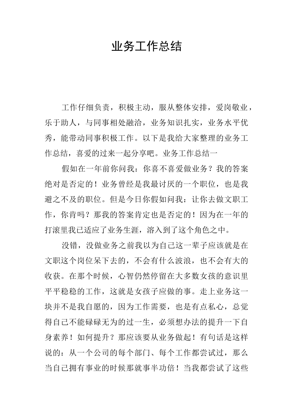 业务工作总结_第1页