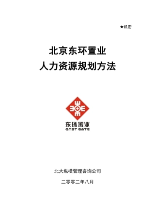 东环置业有限公司人力资源规划方法0822