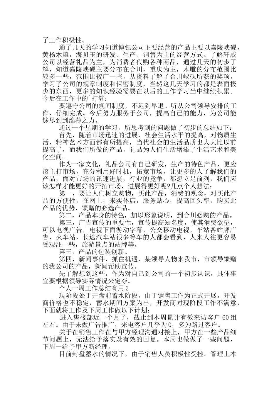 个人一周工作总结实用_第2页