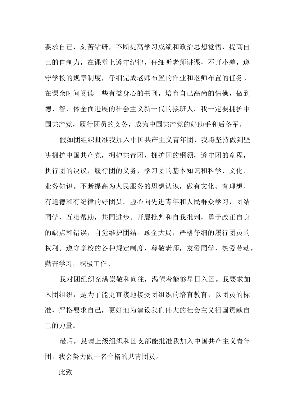 个人入团志愿书600字简短_第3页