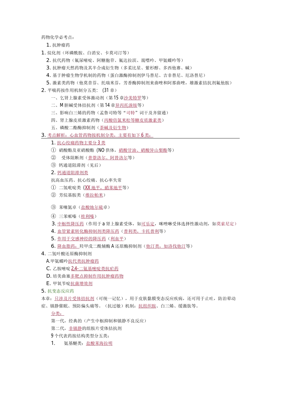 药物化学必考点总结_第1页