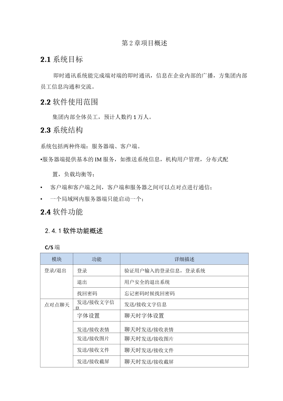 即时通讯聊天软件需求规格说明书_第3页