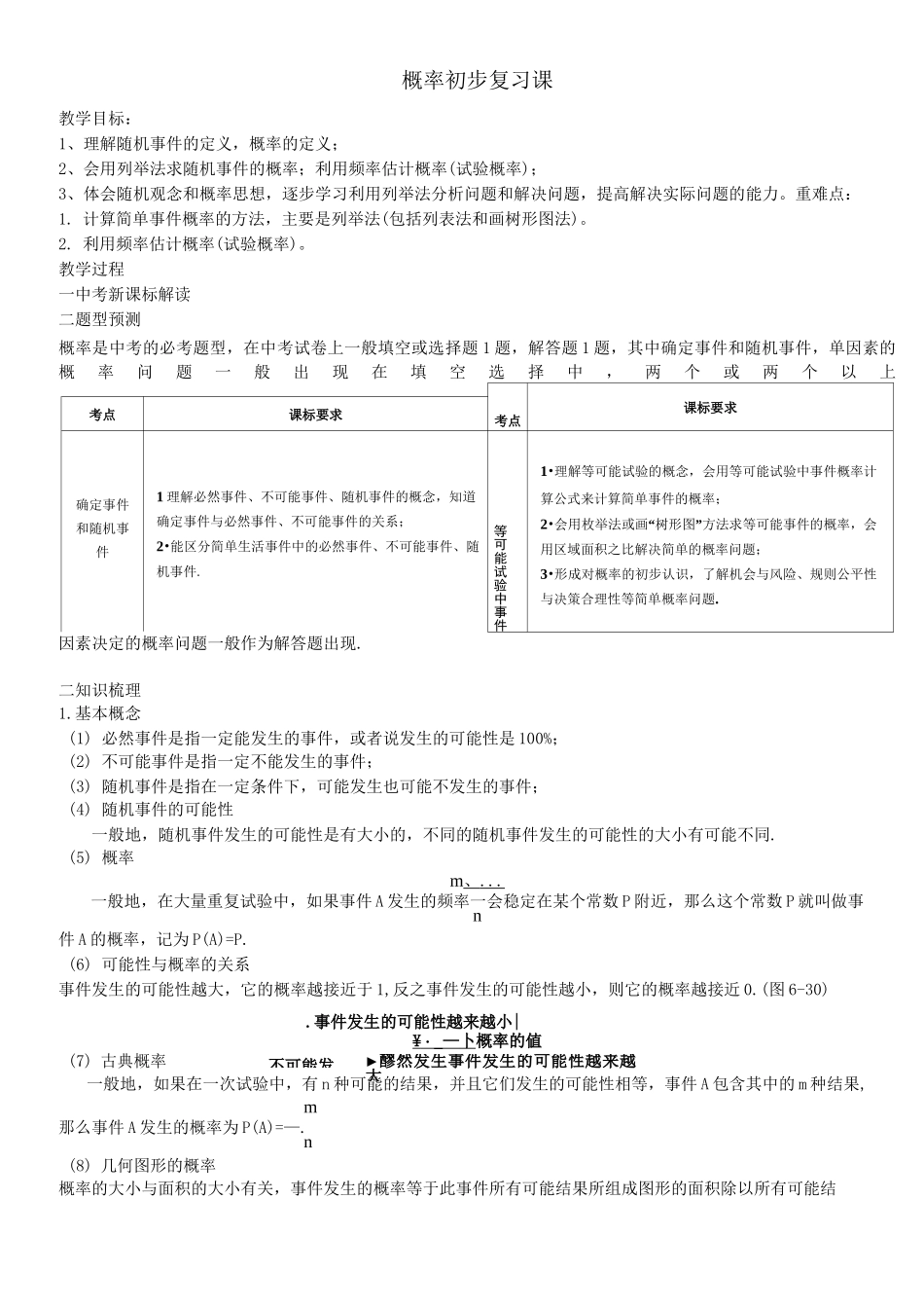 (完整)概率初步复习教案_第1页