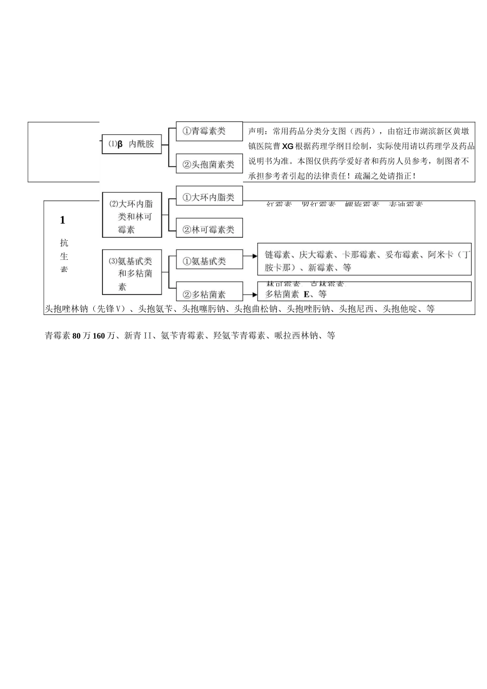 常用药品分类分支图(西药)_第1页