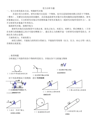 高中物理必修一第三章相互作用知识点总结