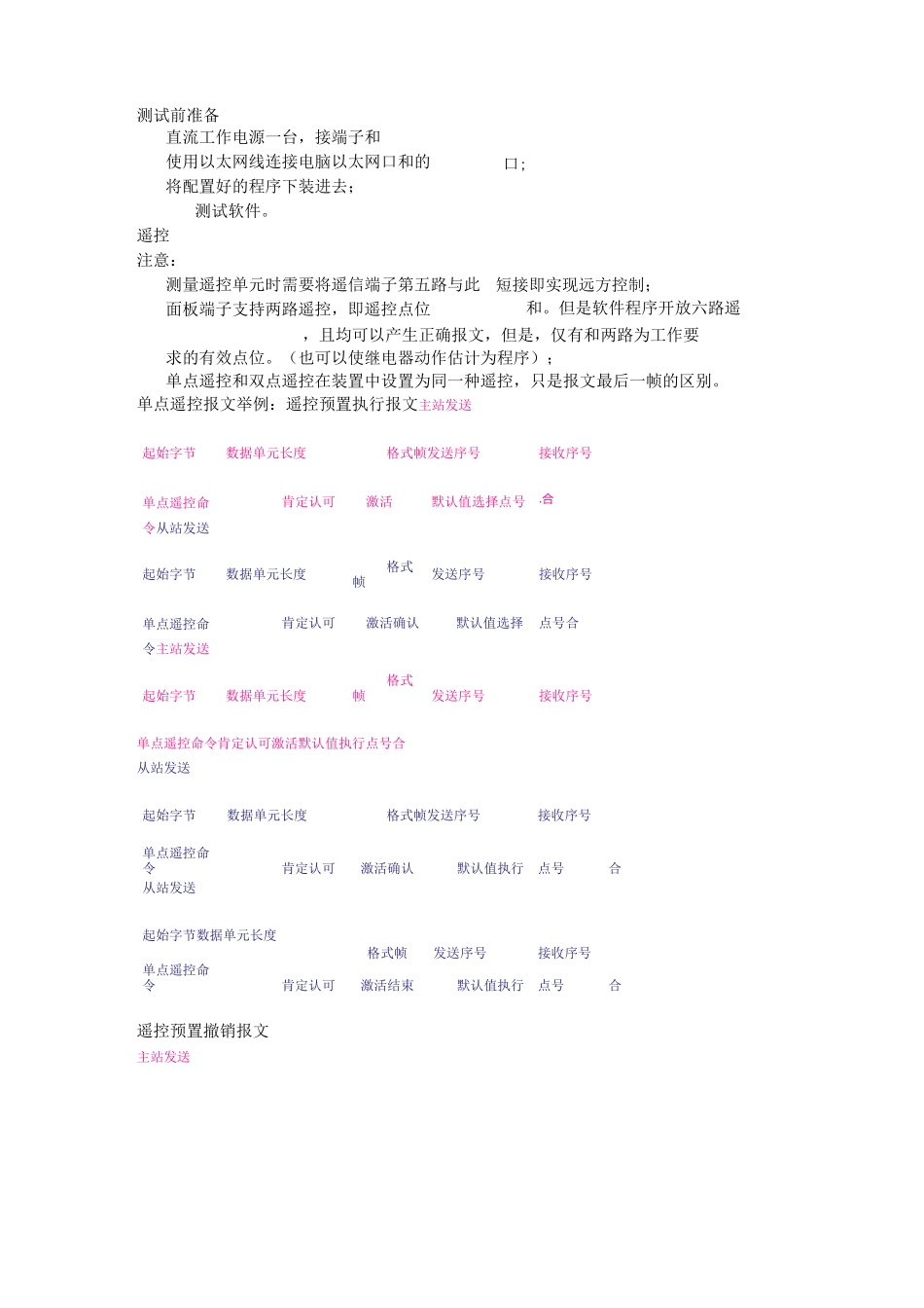 104规约测试文档(详细实用)_第1页