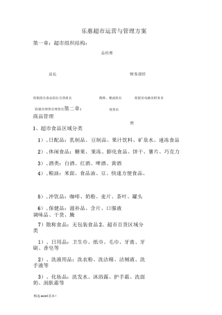 超市运营与管理方案