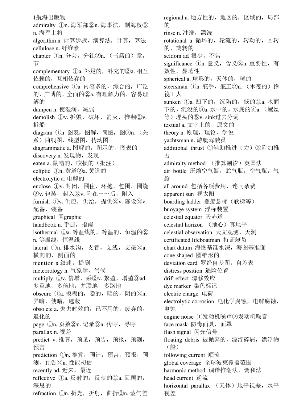 航海英语单词表_第1页