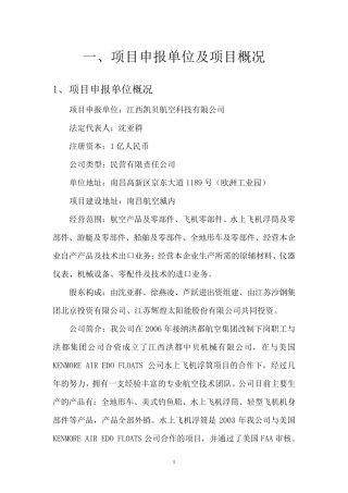 航空产业园项目可行性商业计划书
