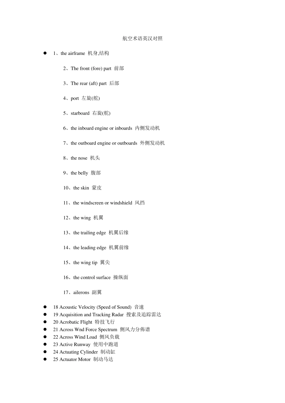 航空术语英汉对照大全_第1页
