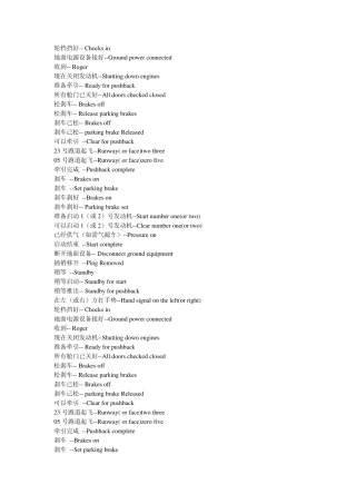 航空飞行专业英语