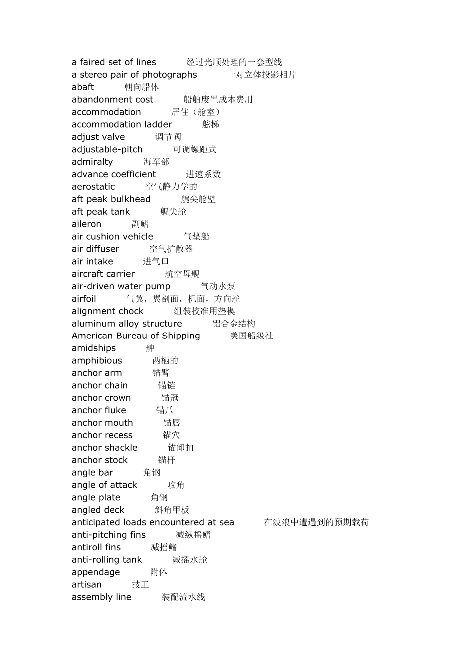 船用发动机专业词汇_第1页