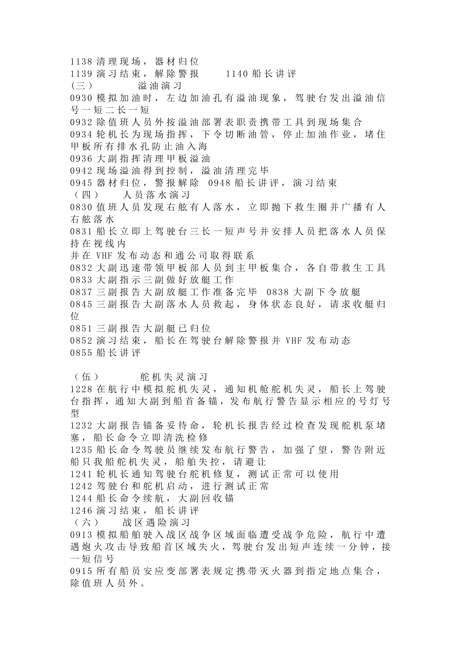 船舶各项演习范本_第2页