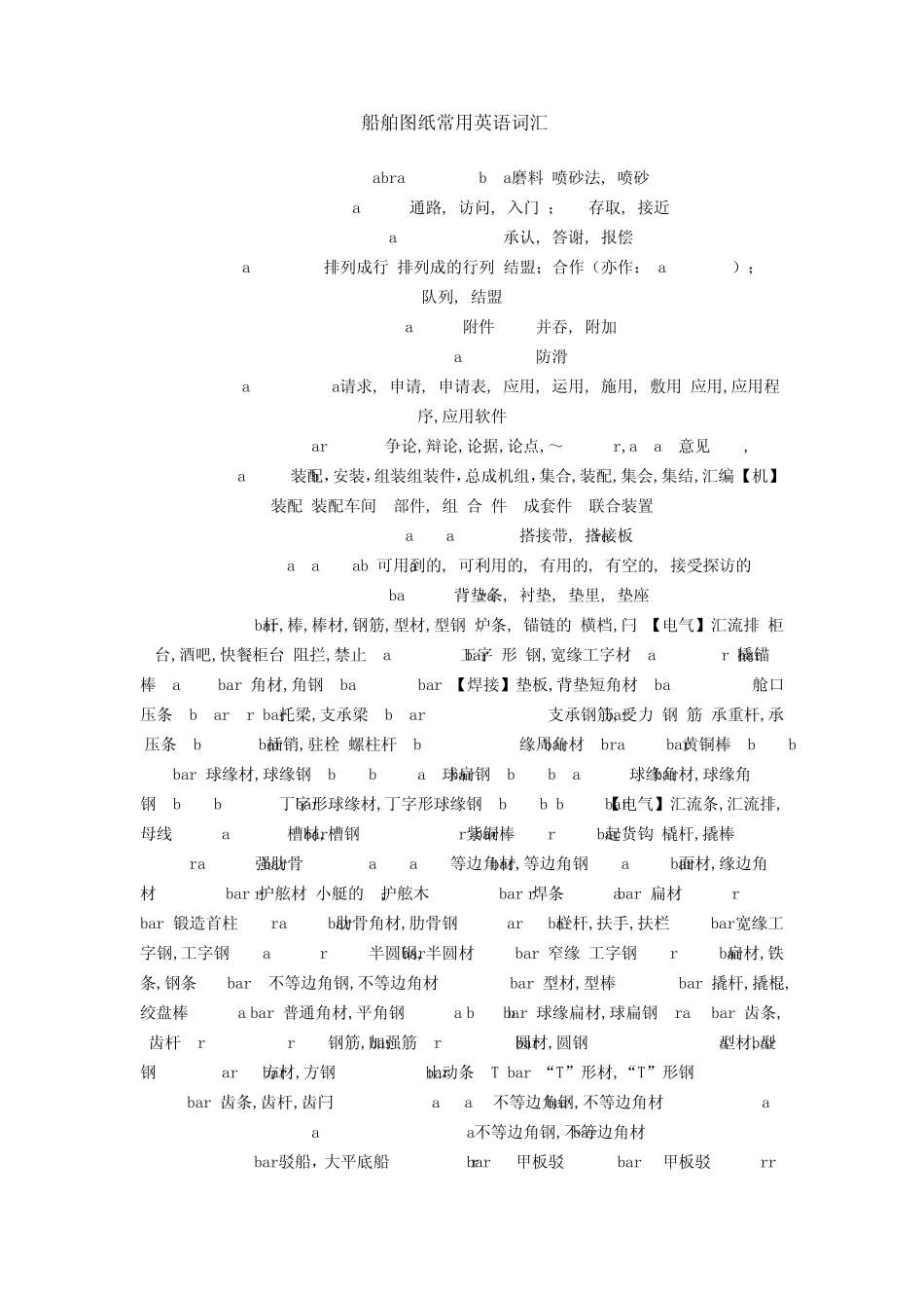 船舶图纸常用英语词汇1_第1页