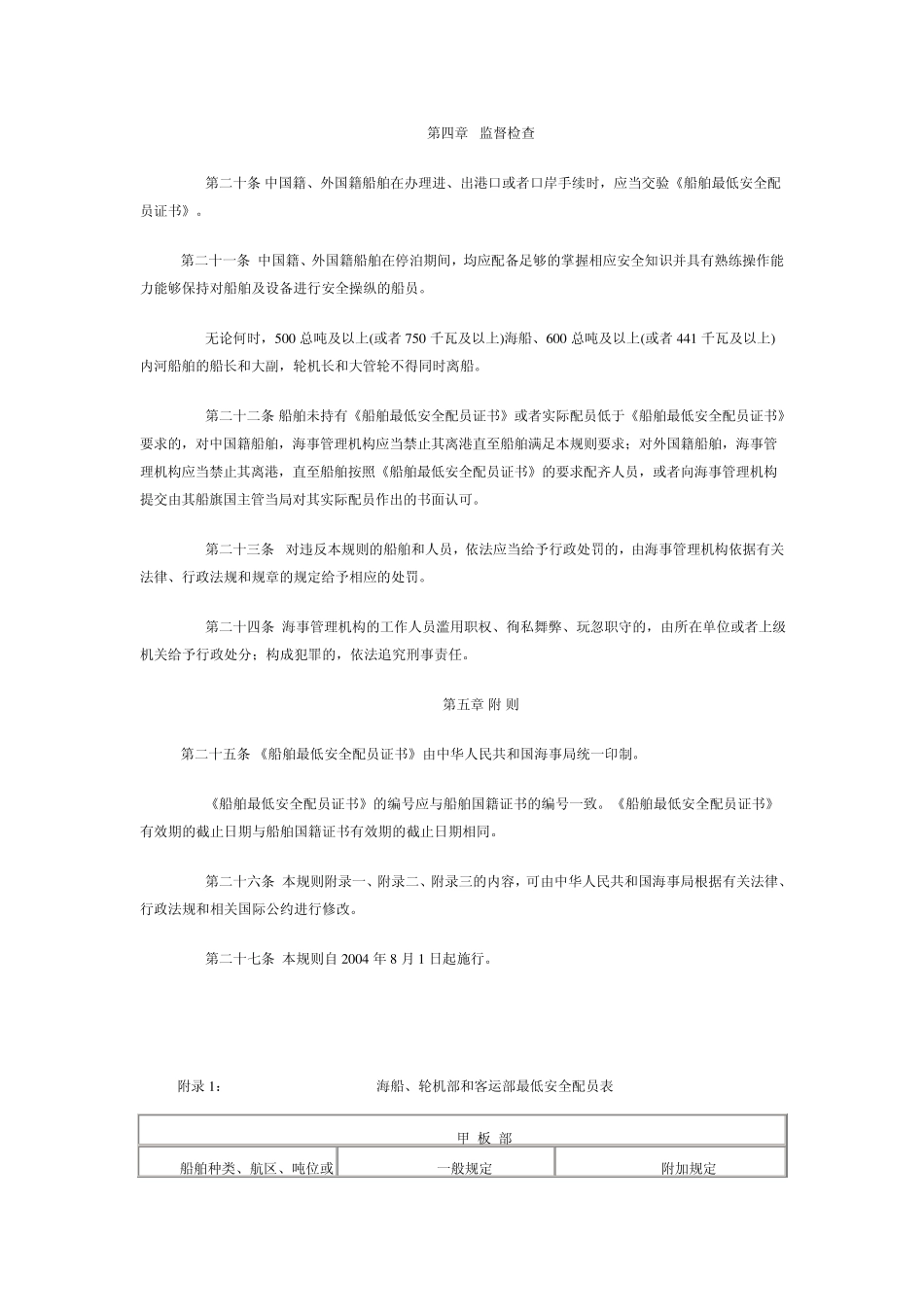 船舶最低安全配员规则_第3页