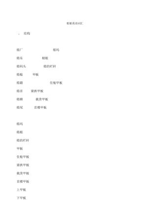 船舶英语词汇