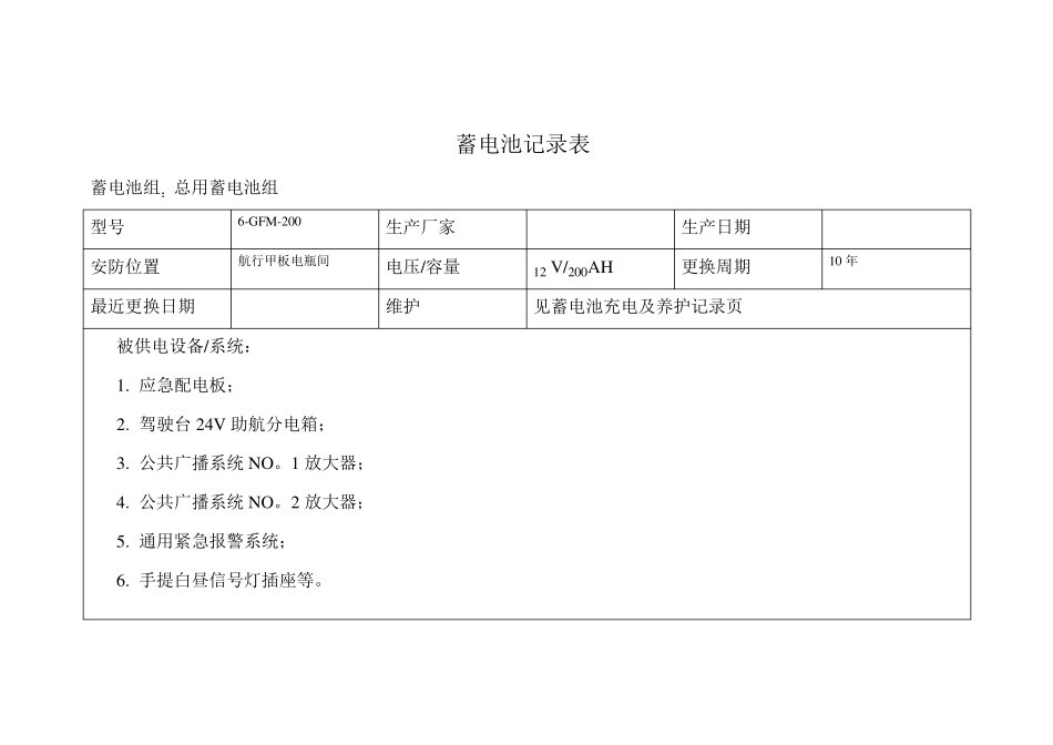 船舶蓄电池组充电、维护记录表_第3页