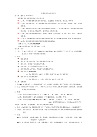 船舶货运—危险货物的分类及特性
