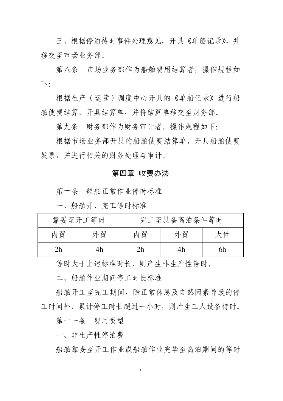 船舶非生产性停泊及工人设备待时收费管理规定(改后)_第3页