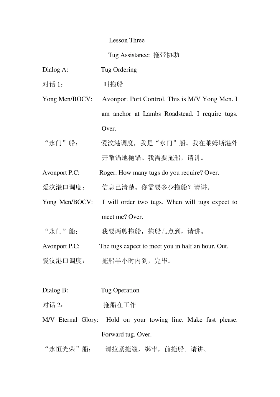 船舶驾驶员实用英语口语_第1页