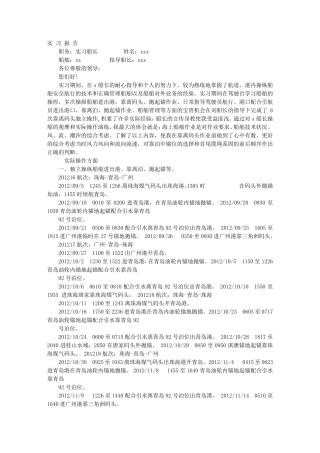 船长工作总结
